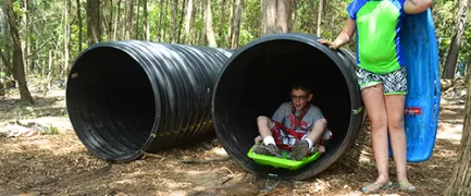 Race your friends, family and co-workers down our 200-foot-long Mineshaft ride.