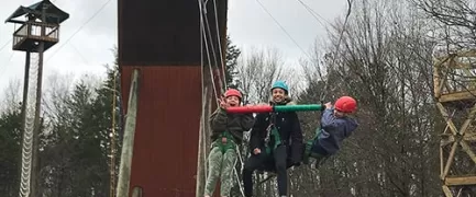 Kids on giant swing