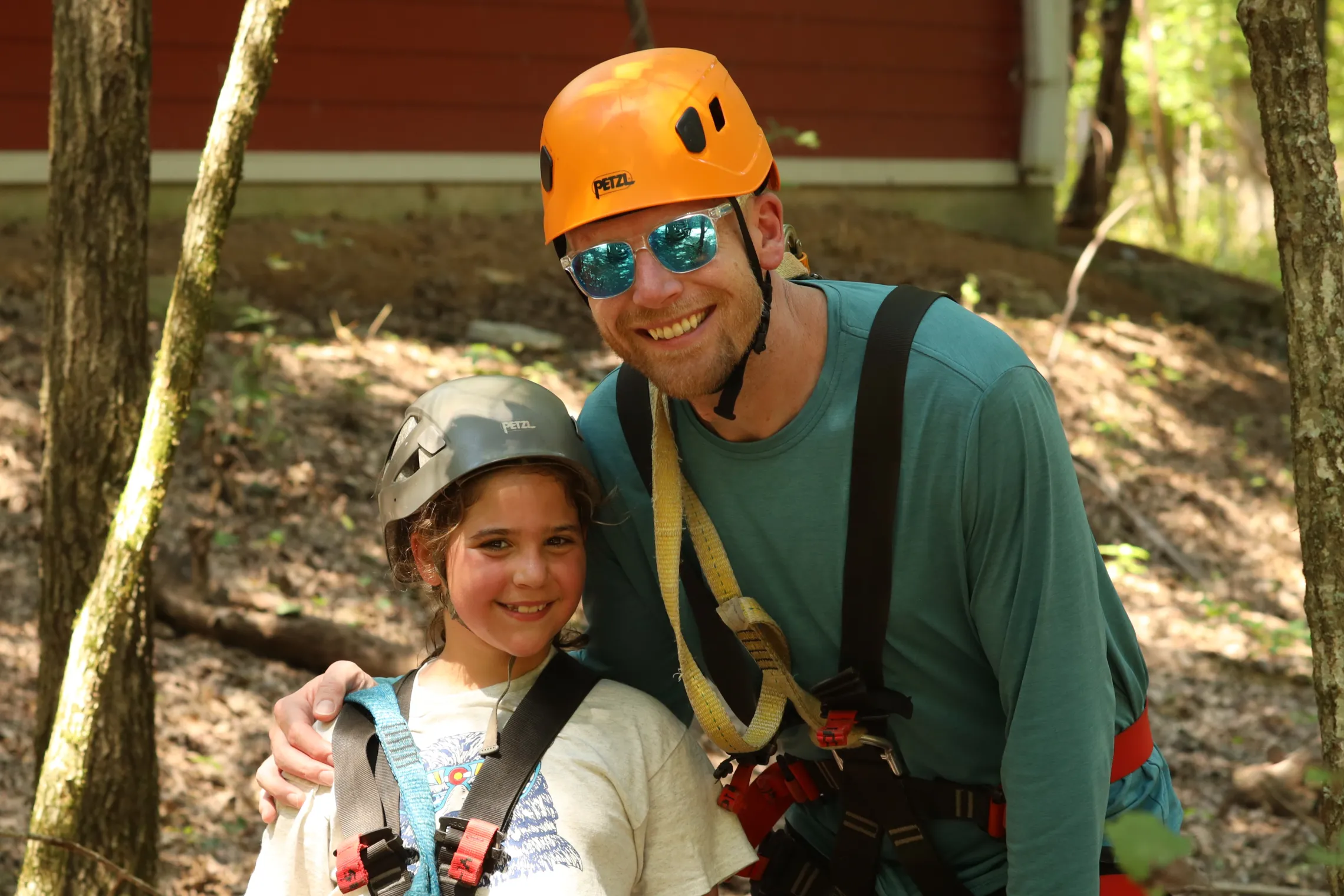 father and daughter smiling
